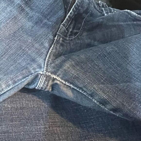 7 for All Mankind Bootcut Faded Denim Distressed Frayed Hem Jeans sz 28 - Picture 11 of 11